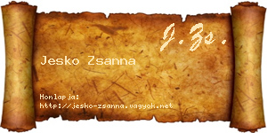 Jesko Zsanna névjegykártya